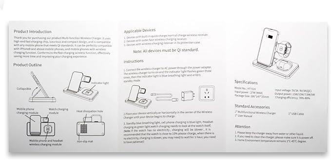 Foldable 3 in 1 Wireless Charging Station for Apple Magsafe Charger Stand,Fast Magnetic Wireless Charger Station for iPhone 17 Air 16 15 14 13 12 Series,Airpods Pro,Apple Watch Ultra
