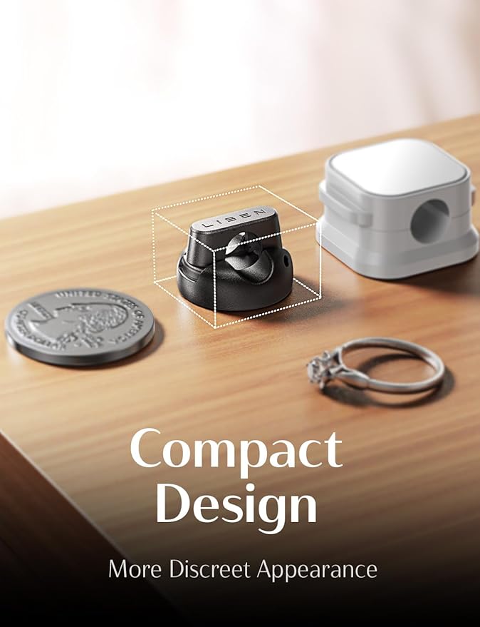 LISEN Magnetic Charging Cord Holder 8 Pack Charging Cord Organizer [1S Click-in], Easy Open Cable Holder with Strong Adhesive, Cable Management Clips Neatly for Nightstand, Desk, Home, Office, Car