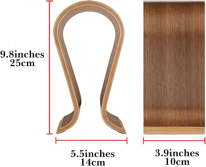 Linkidea Wooden Omega Headphones Stand/Wooden Headphone Hanger/Wood Headset Holder/Omega Earphone Desk Display Hanger - Wooden Headsets Walnut Finish