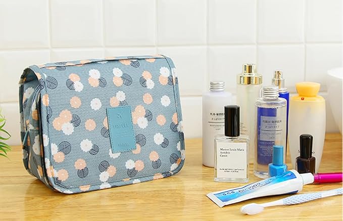 Sechunk Waterproof Travel Toiletry Bags Hanging Multi-function Cosmetic Bag Makeup Bag for Women (pink_Stripe)