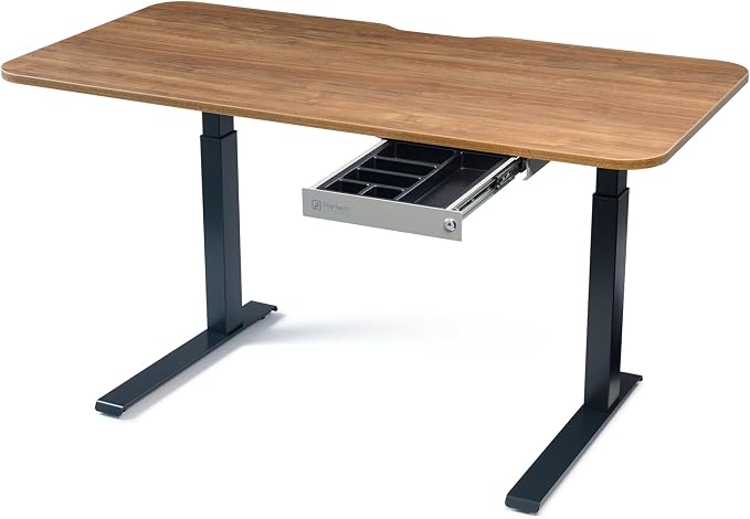 PERFECT POSTURE Max Under Desk Storage Drawer – Large Desk Drawer with Lock for Regular & Sit-Stand Standing Desks, Gray (12.3” x 12.8”)