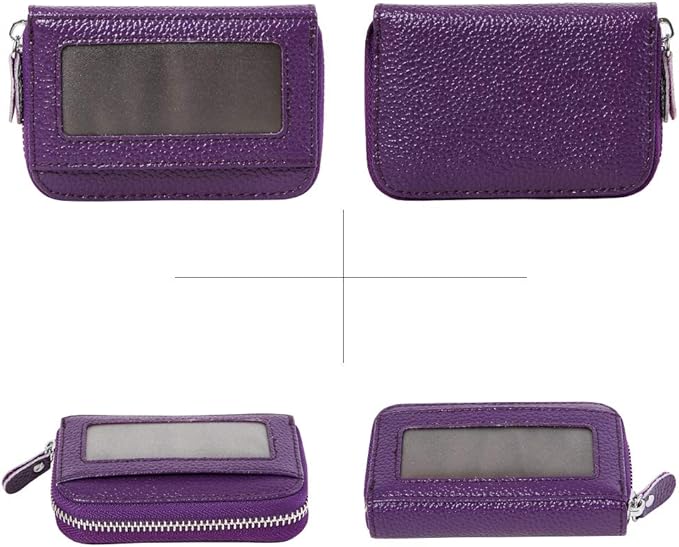Women's RFID Blocking 12 Slots Credit Card Holder Leather Accordion Wallet