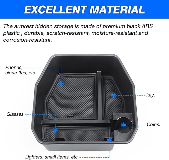 Karltys Center Console Organizer for 2020-2025 2026 Land Rover Defender 90 110 130 (NOT for Refrigerator Version), Defender Accessories Armrest Storage Box Middle Console ABS Insert Tray