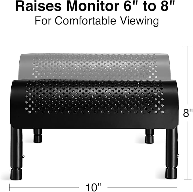 Staples Adjustable Steel Monitor Stand ??Ergonomic Desktop Riser for Monitors, Laptops & Office Accessories