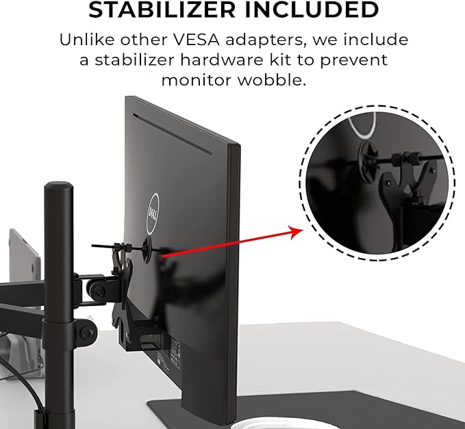 HumanCentric VESA Mount Adapter Compatible with Dell Monitors SE2416HX, SE2717HX, SE2717HR, SE2717H, S2216M, S2216H, SE2716H, SE2216H, SE2417HG SE2416H S2216H and More, 75x75 and 100x100mm Patterns
