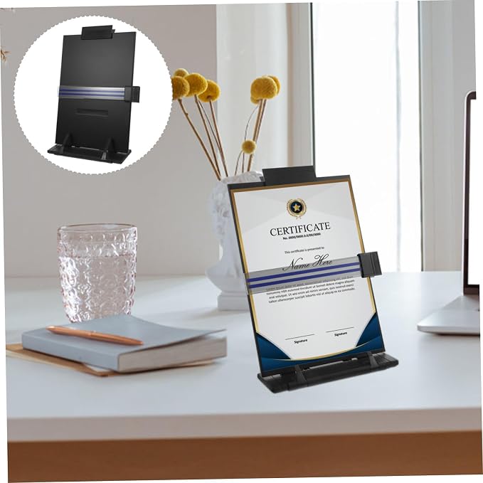 TEHAUX Adjustable Desktop Document Holder Reading Stand for Books and Papers Lightweight and Portable for Study and Office Use and Material