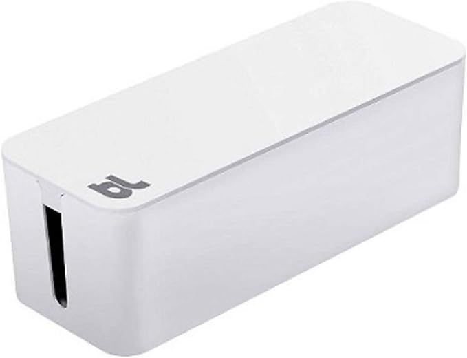 Bluelounge CableBox Cable and Cord Management System - Set of 1 Large and 1 Mini Box - White