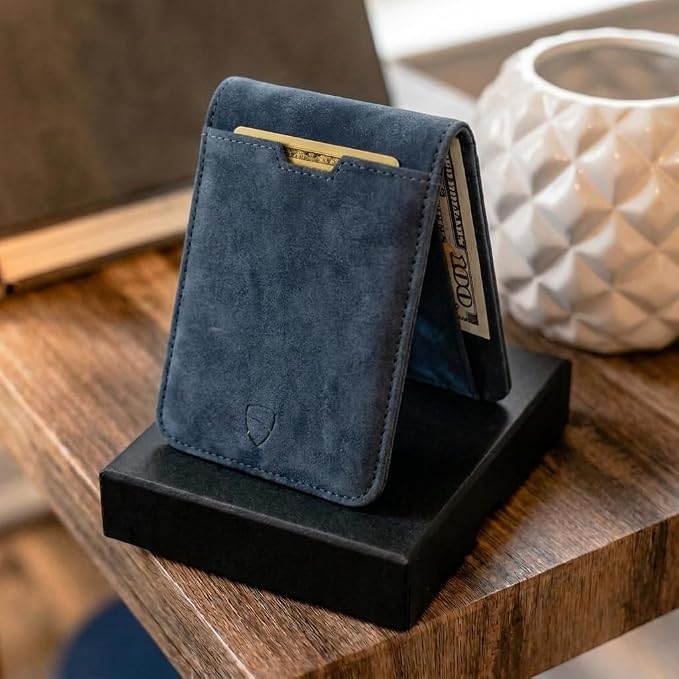 Vaultskin MANHATTAN Slim RFID Blocking Bifold Leather Wallet for Men - Men’s Leather Wallet, Front Pocket Minimalist Card Holder, Holds 9 Cards and Cash, Premium Italian Leather