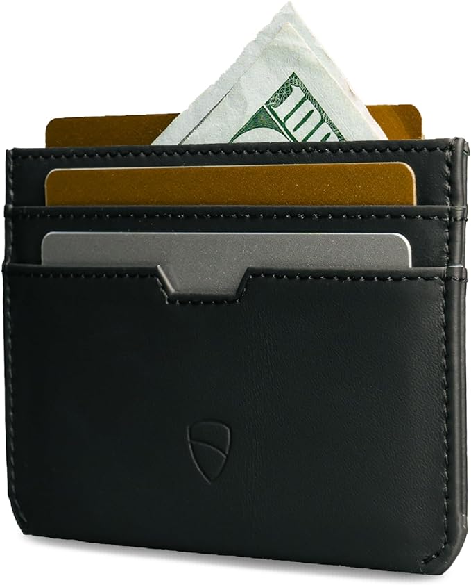 Vaultskin MOORGATE Slim Card Holder – Minimalist Leather Wallet with RFID Blocking, Front Pocket Credit Card Case for Men & Women