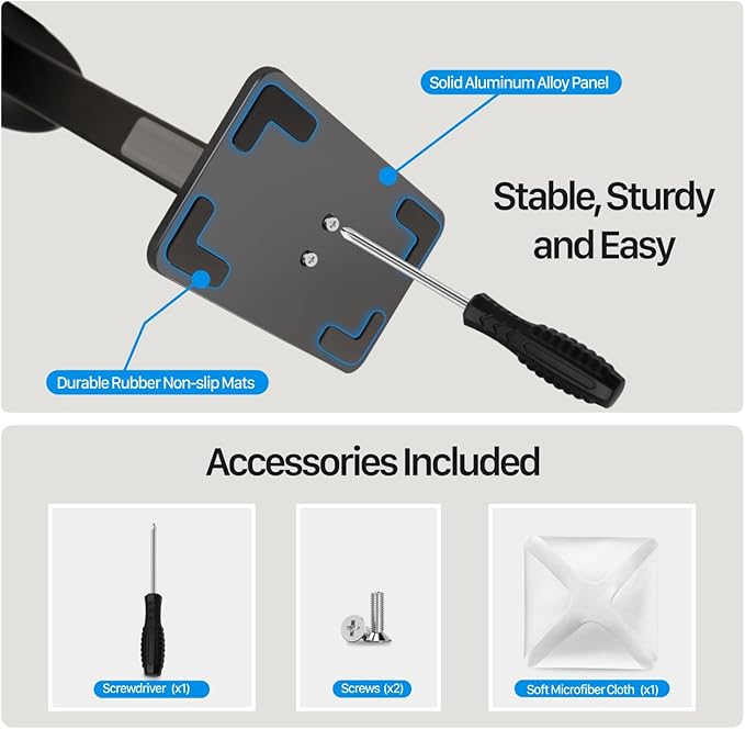 AirPods max Stand with Sleep Mode, Headphone Stand for Desk, Aluminum, Anti-Slip Base, ABS Protection, Anti-Scratch Touch Surface (Black)