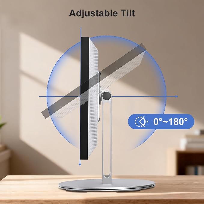 UPERGO Stand for Echo Show 21 and 15, 180° Tiltable Heavy Duty All Aluminum Base, Compatible with Smart Displays & VESA Mount Speakers, Easy Assembly