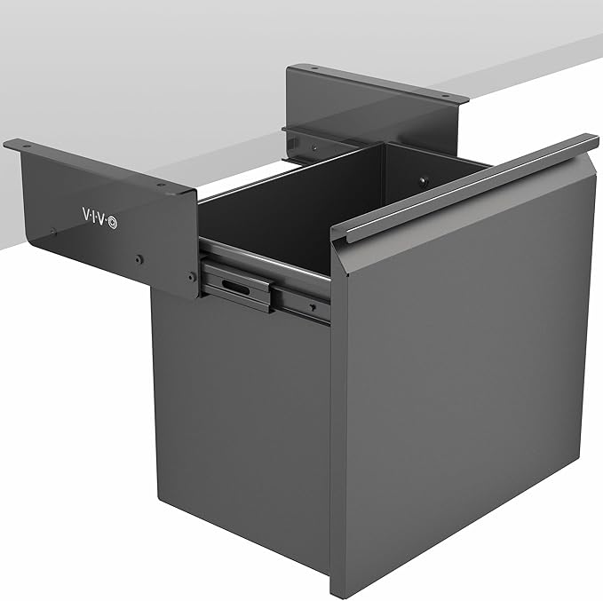 VIVO Filing Cabinet Under Desk, Metal Office Storage Drawer, Holds 22 lbs, for 8.5 x 11 inch Letter-Size Folders, Black, MOUNT-FCD1S-B