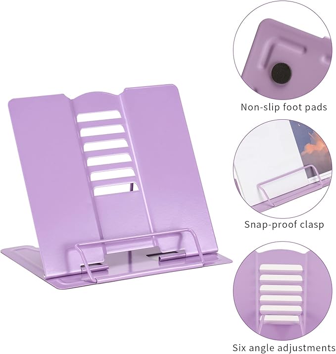 Metal Book Stand Adjustable Book Holder for Reading