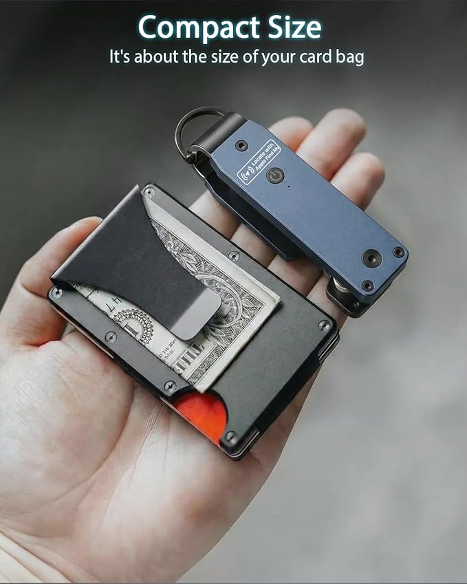Air Keychain with GPS Tracker : Lightweight Compact Key Holder for Outdoor Use - Minimalist Metal Key Organizer