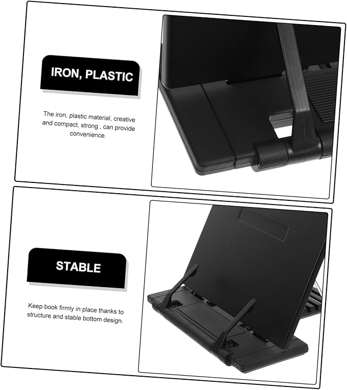 HOMSFOU Adjustable Desktop Document Holder Portable Reading and Typing Stand for Letter and Legal Papers Lightweight and Space Saving Design for Comfortable Viewing Angle
