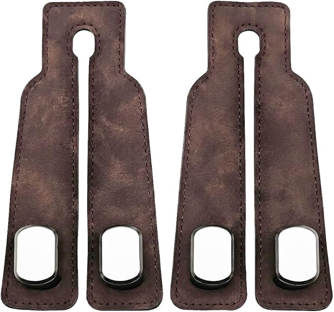 Zinc Alloy Car Headrest Hooks for Purses and Bags, 2 Pack Heavy Duty Dual Purse Holder for Car Seat Back, Metal Car Hooks Hanger Storage Organizer for Handbags, Coats, Umbrellas