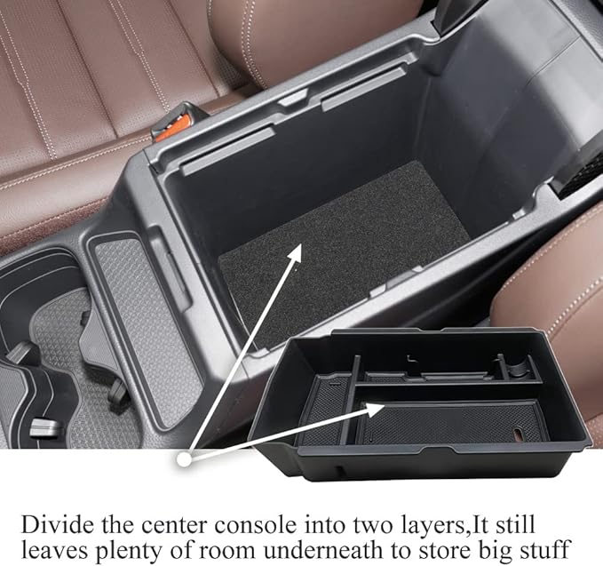 Vesul Center Console Organizer Compatible with Honda CRV CR-V 2026-2023 Car Accessories for 2023+ CR-V Hybrid, ABS Plastic, Black ABS Insert Tray Storage Box Glove Pallet