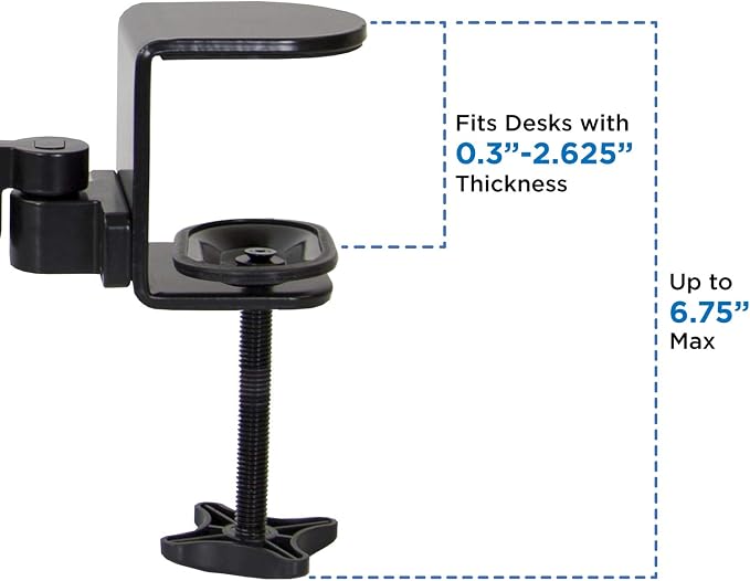 Mount-It! Adjustable Arm Rest for Desk, Ergonomic Elbow & Forearm Support, Height Adjustable Full Motion Rotating Desk Arm with Clamp-On Base for Computer & Keyboard Use, Steel Construction (MI-7145)