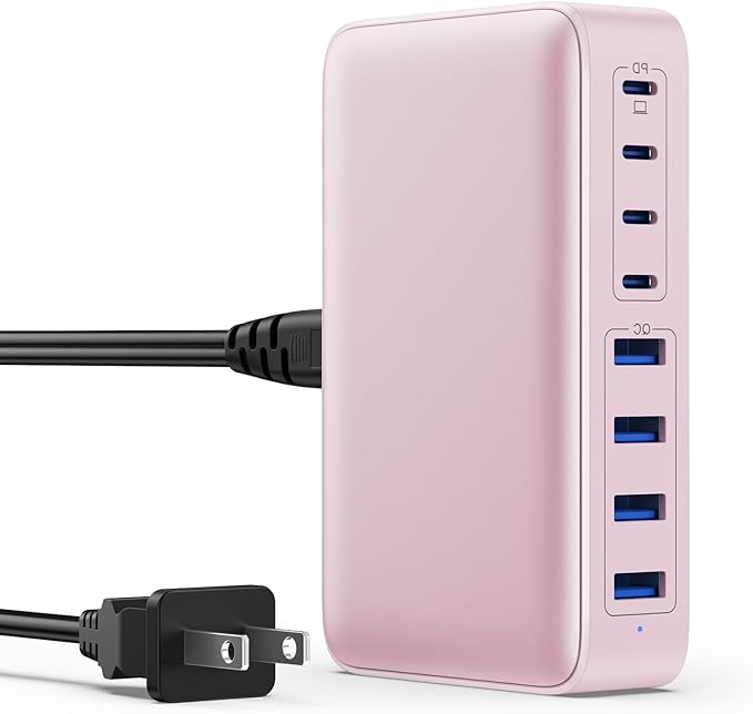 USB C Charger 200W USB C Charger Block,Upgraded GaN III 8-Port Fast Charging Station Hub,PD 65W Laptop Charging Adapter Compatible with MacBook Pro/Air,DELL,Steam Deck,iPhone 16/15/14,Galaxy S23/22