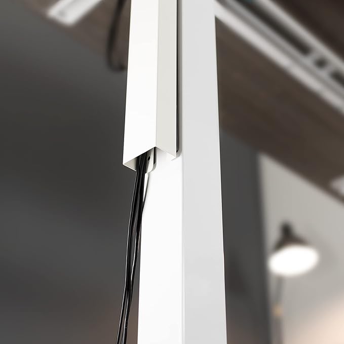 VIVO Steel Magnetic 14 inch Cable Management Channel for Under Desk Leg, No Drill Cord Organizer for Home Office, White, DESK-AC01-1MW
