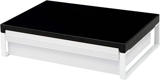 LIHIT LAB Desktop Stand with Drawer, 9.8 x 15.4 x 3.9 Inches, Black (A7341-24)