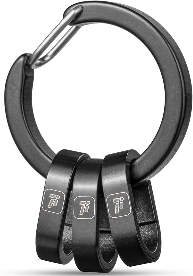 FEGVE Titanium Key Chain Rings for Home Keys, Bag Pendant