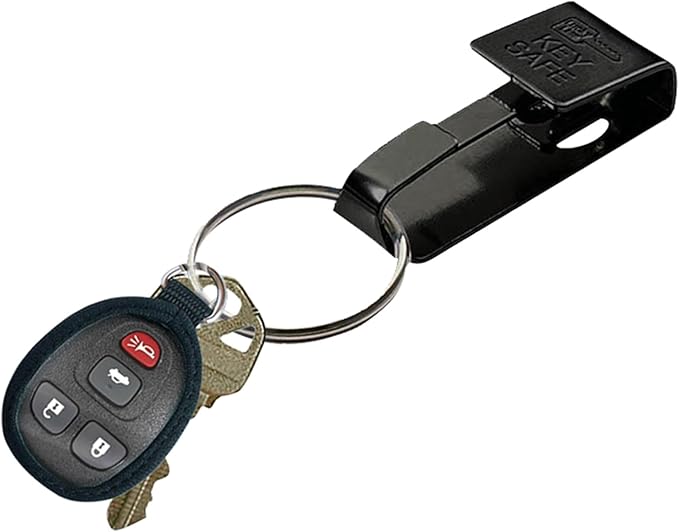 Lucky Line Key Safe Belt Key Ring Holder Slip On, Black Powder Coat, 30/Pk (47775)