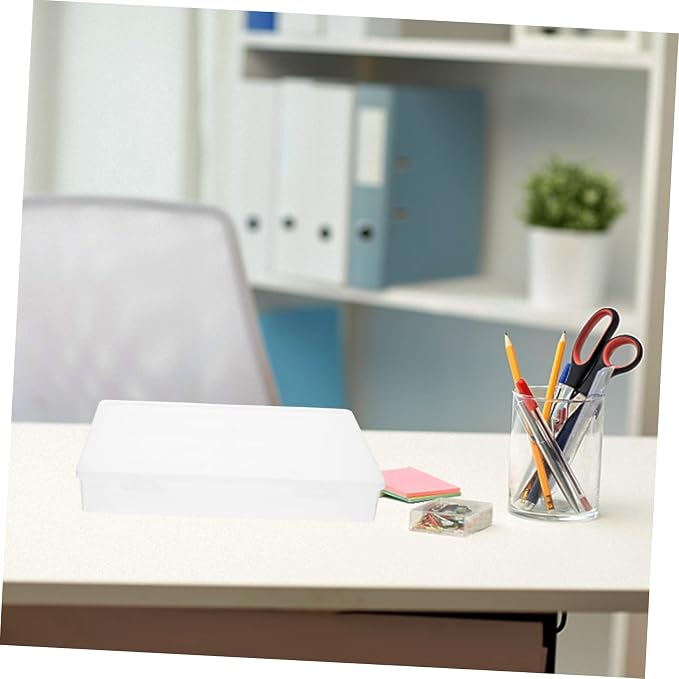 A4 File Organizer Box Document Storage Container Lid Desktop Papers Organizer for Office and Home Use