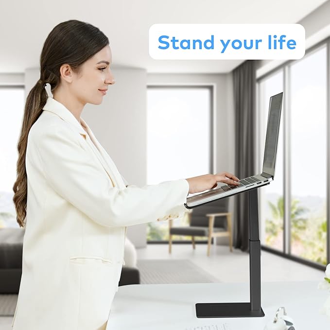 Laptop Stand for Desk, Ergonomic Aluminum Laptop Stand Adjustable Height from 7-15", Sitting and Standing Laptop Riser for 10-17" Notebook