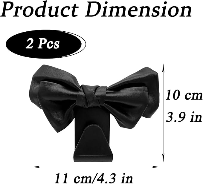 Joyhey 2 Pcs Car Seat Headrest Hooks, Cute Bow Car Seat Hooks for Purses and Bags (Black)