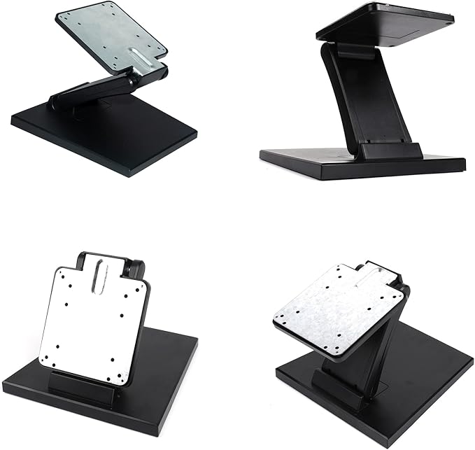 Adjustable Metal Folding Monitor Bracket for Touch Screen Desk Mount with VESA Hole 75x75mm&100x100mm All in Single PC Stand (Black)