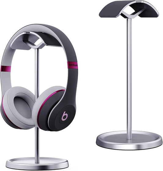 Headphone Stand for Desk, Aluminum Metal Gaming Headset Holder Hanger with Supporting Rod & Base, Headphone Stand for AirPods Max, AirPods Pro, Beats, Bose, Sennheiser, Sony and More - Silver