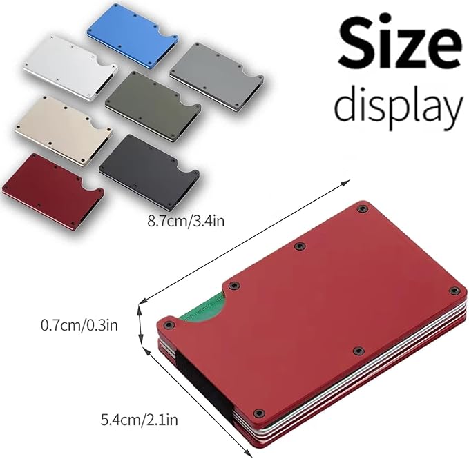 EDGE Metal Wallet for Men - Minimalist Slim Wallet - RFID Blocking Card Holder Money Clip, Smart Wallet - Aluminum Credit Card Holde Clip Wine