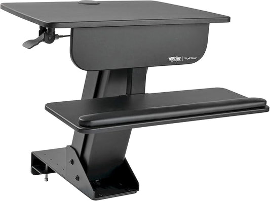 Tripp Lite Sit Stand Desktop Workstation, Adjustable Standing Desk with Clamp (WWSSDC)