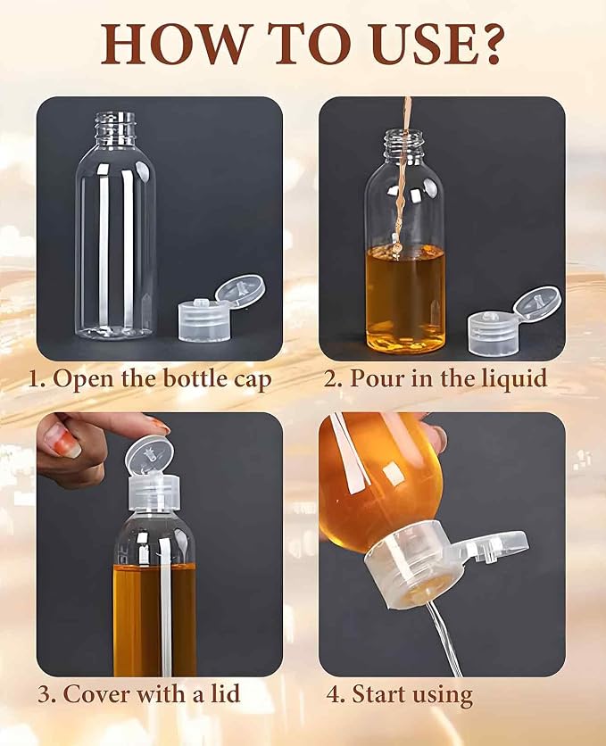 8 Pack 3.4 oz (100 ml) Plastic Travel Bottles for Toiletries, TSA Approved Leak Proof Small Clear Bottles with Labels