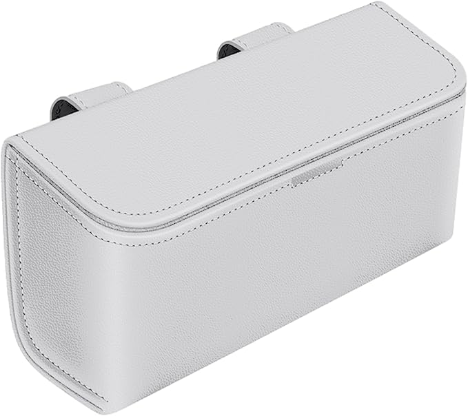 Car Sunglasses Holder, Large Capacity Universal Fit Magnetic Closure Clip-On Visor Accessories Glasses Protective Storage Box for Man Women Grey