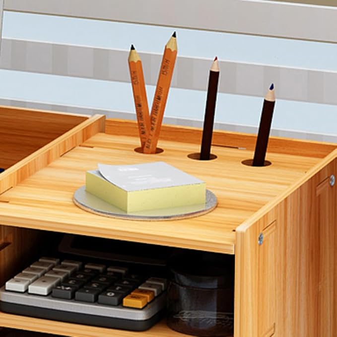 Computer Monitor Height Rack, Desk Shelf with Storage Drawer & Free Phone Stand for Desktop