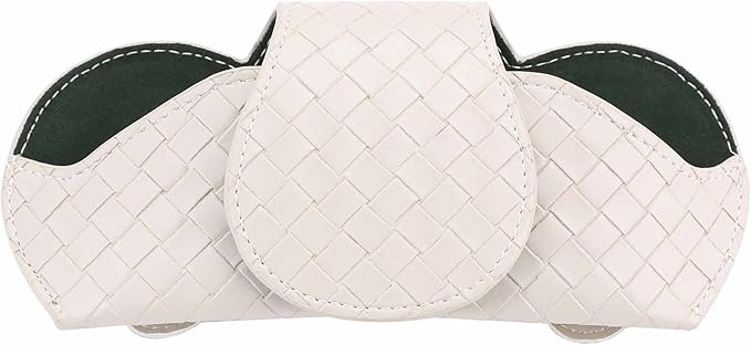 KINIVA Sunglasses Holder for Car Visor Leather Glasses Case with Clips for Car Visor Automotive Interior Visor Accessories Apply to All Car Models (09 Beige)