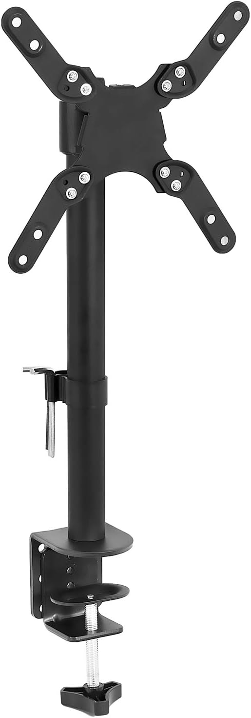 Mount-It! Ultra-Wide Single Monitor Arm Desk Mount, Height Adjustable Pole Stand for 13??2 Inch Screens up to 22 lbs, VESA 75x75 to 200x200, Clamp & Grommet