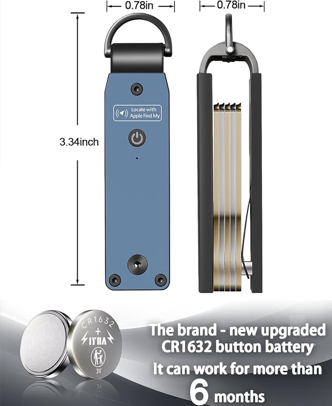 Air Keychain with GPS Tracker : Lightweight Compact Key Holder for Outdoor Use - Minimalist Metal Key Organizer