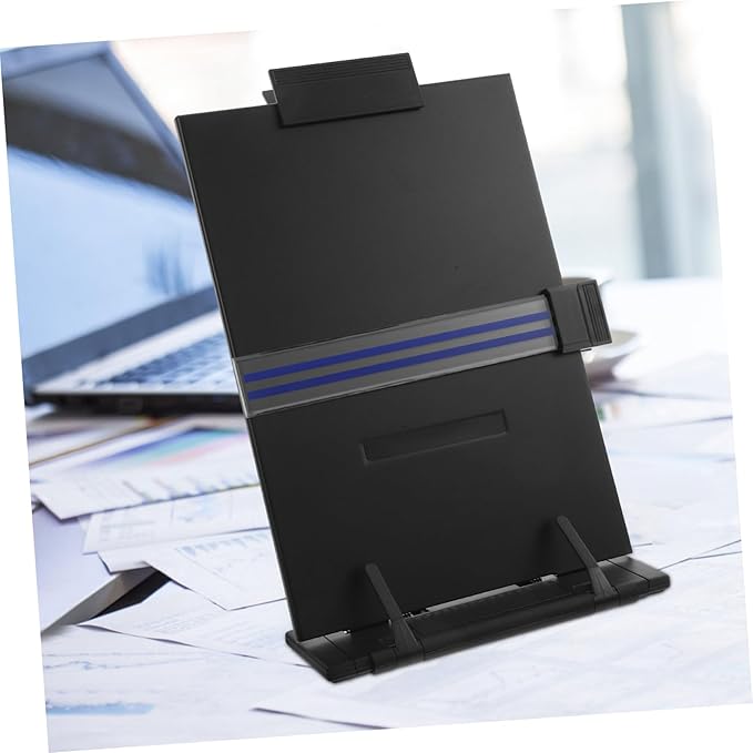 HOMSFOU Adjustable Desktop Document Holder Portable Reading and Typing Stand for Letter and Legal Papers Lightweight and Space Saving Design for Comfortable Viewing Angle