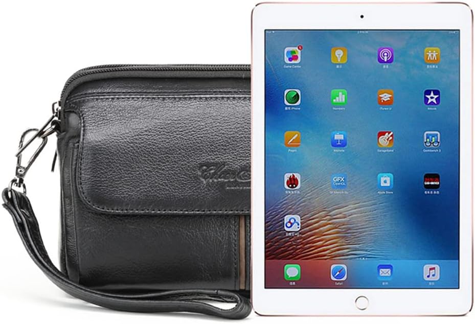 Leather Clutch Purse Wallet Men Wrist Bag