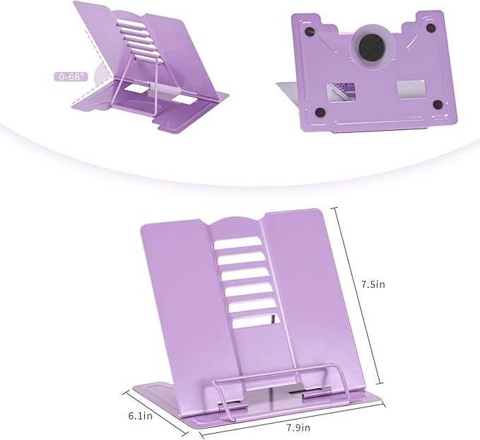 Metal Book Stand Adjustable Book Holder for Reading