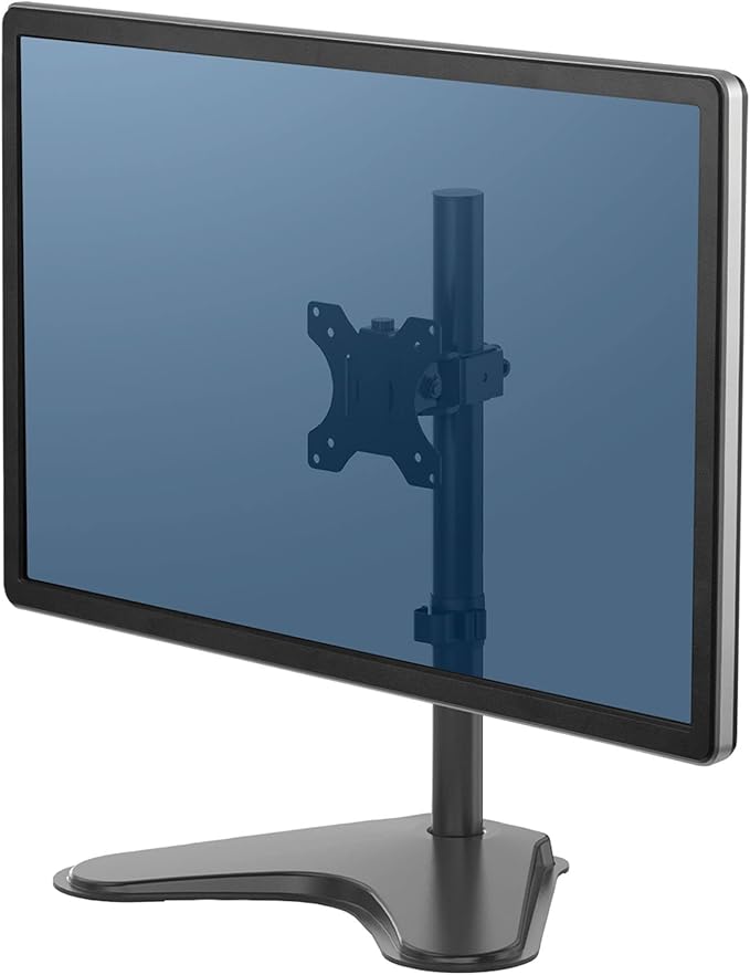 Fellowes 8049601 Professional Series Free-Standing Monitor Mount, Adjustable Computer Monitor Stand for Desk with Single Monitor Arm, 32 Inch Monitor Capacity