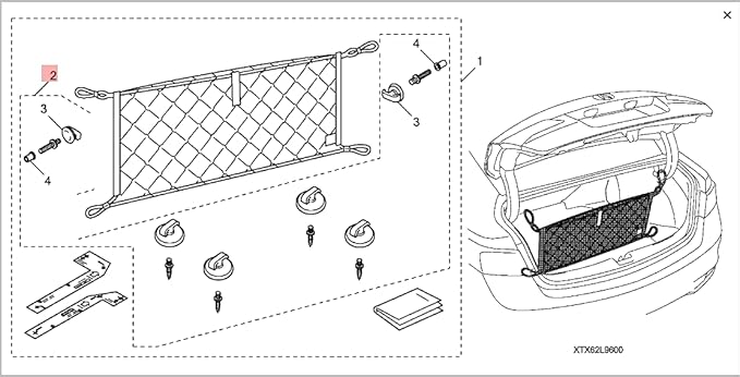 Rear Trunk Organizer Cargo Net for Acura ILX 2013-2020 – Envelope Style Cargo Net for Sedan-Premium Mesh Elastic Car Trunk Organizer Vehicle Carrier Storage–Compatible with Acura ILX