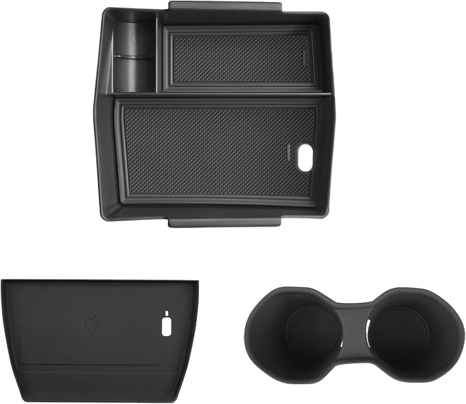 SKTU 3Pcs for 2025 Subaru Forester Center Console Organizer 2025 Forester Console Tray Subaru Forester 2025 Accessories Cup Holder 2025 Forester Wireless Charging Pad with Coin Holder