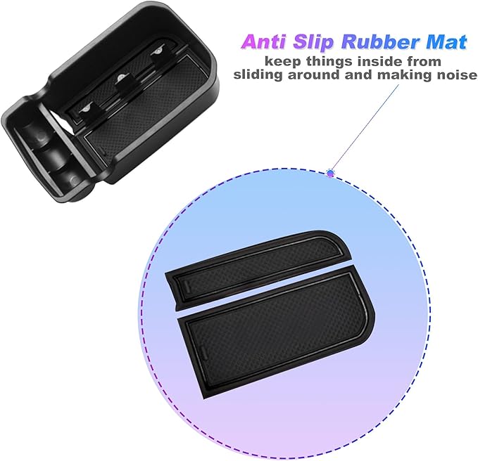 SXCY Center Console Organizer Compatible with 2018-2021 Compass Armrest Console Insert Box 2020 2021 Compass ABS Storage with Anti-Dust Mats for 2020 2021 Compass Accessories