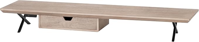 Anji Mountain Monitor Stand - Desktop Organizer & Laptop Riser, Ergonomic Monitor Riser, Space-Saving Monitor Stand for Desk, Durable Construction, Easy Assembly, Ideal for Home & Office,Biscotti