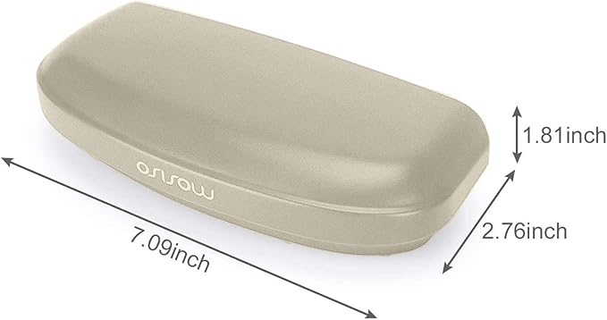 MOSISO Car Visor Sunglasses Case, Universal Automotive ABS Eyeglasses Holder Protective Box Clip Eyewear Hard Shell Storage Organizer with Magnetic Closure and Double Card Clamp, Beige