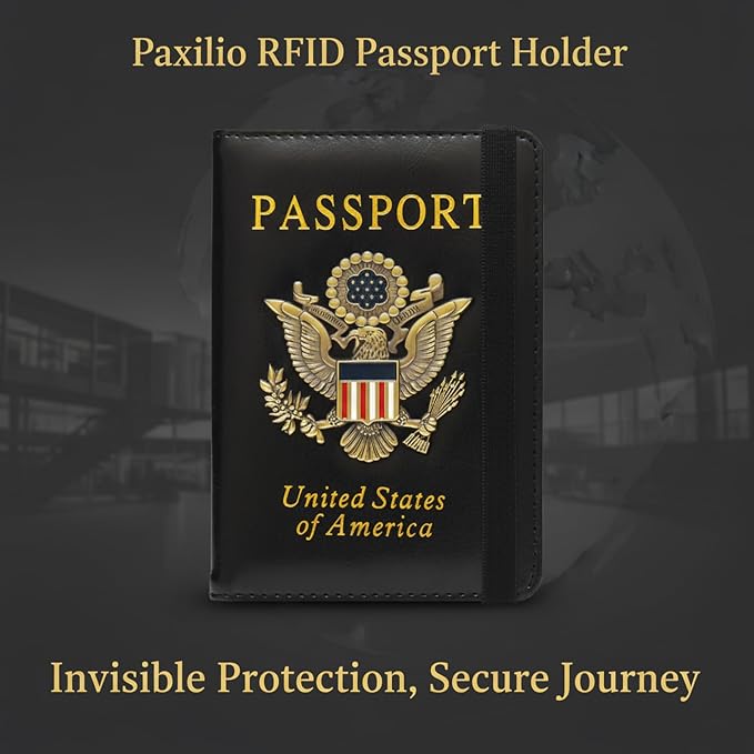 RFID Passport Holder for Travel, Leather Passport Cover RFID Blocking, Slim Durable Passport Wallet Organizer for Men Women, Travel-Friendly Case (Pink)
